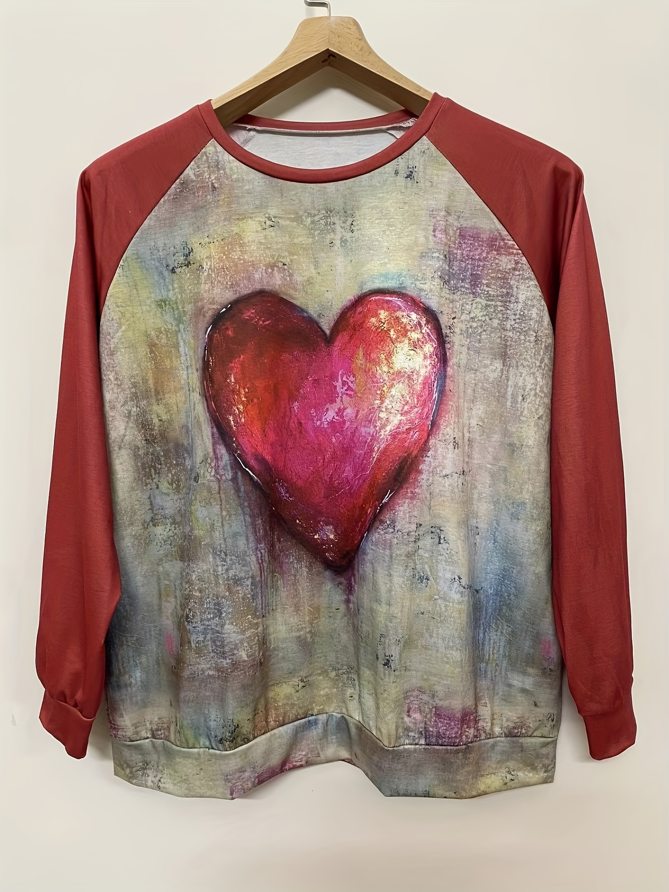 Plus Size Casual Sweatshirt Women's Plus Butterfly Heart - Temu