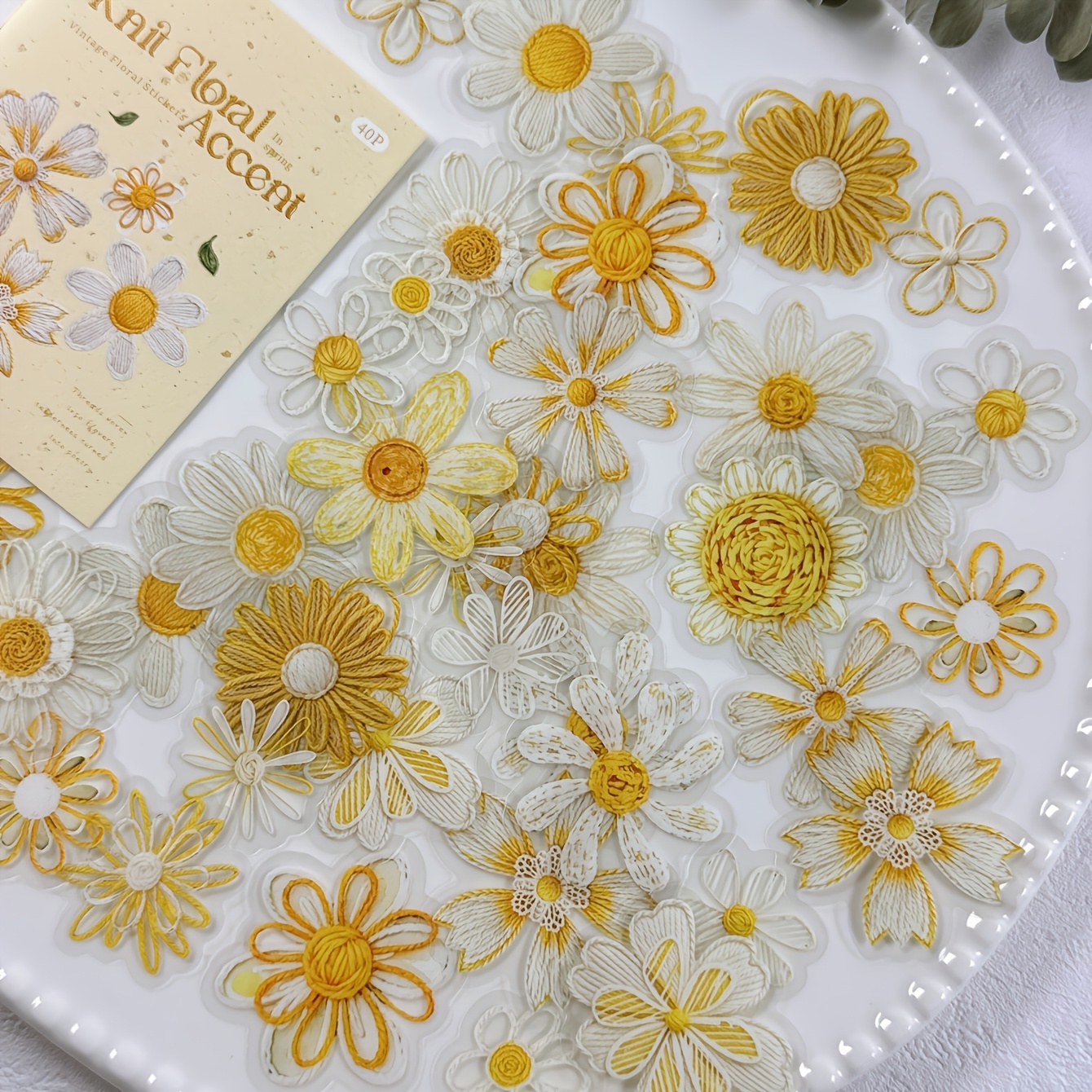 TEMU 1 Pack 40 Sheets Vintage Embroidery Floral Stickers For Collage Decor Album Journal