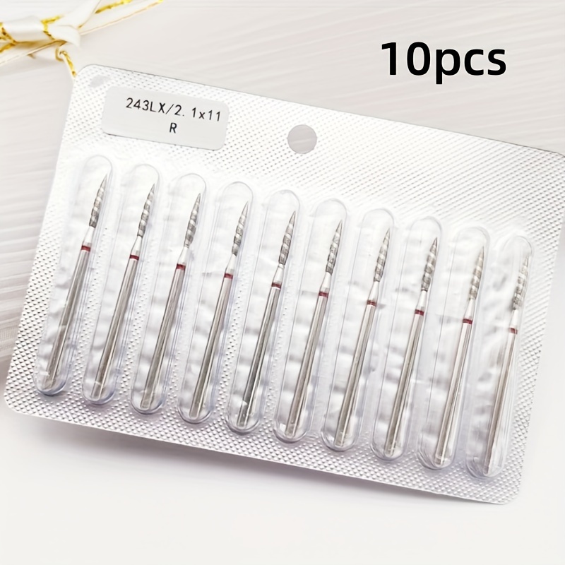 Image of 10pcs Tornado Flame Drill Bit Set - High-precision 3/32 Shank Size Rotary Burr Cutters For Professional Nail Artists - Unscented, Spiral Nail Mills Tool For Easy Nail Shaping And Polishing