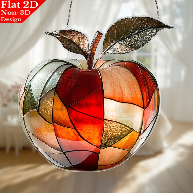 

1pc, 2d Flat Acrylic Suncatcher, 9.8" Garden Hanging Decor, Fruit-themed Decoration For Kitchen, Dining, Home Office, Birthday Gift, Movie Theme Plastic