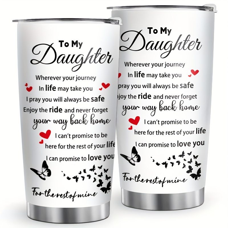 

1pc 20oz Stainless Steel With Lid - Insulated Travel Mug, Bpa-free, Perfect Gift For Daughter - Vacuum Insulated Coffee Cup For