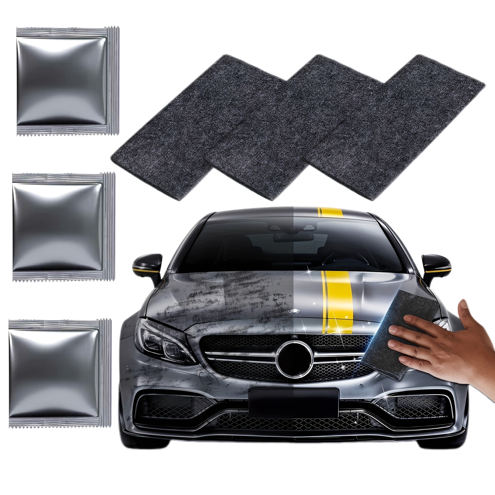 TEMU 2026 Cloth Car Scratch Remover Upgraded Version, Cloth, Repairs All Car Scratches And Water Stains - Black