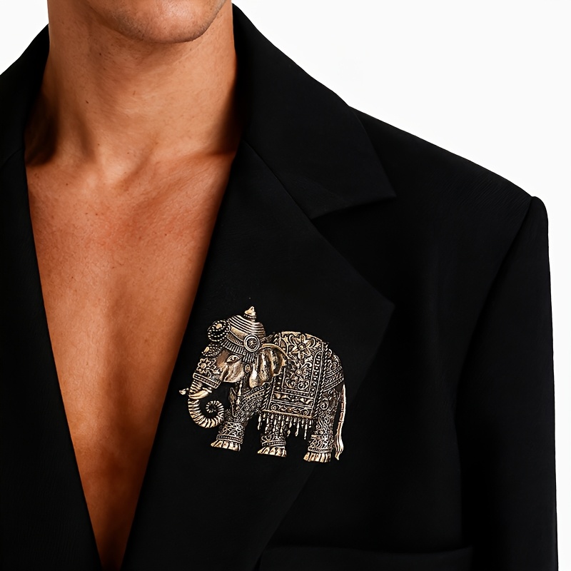 TEMU A Stylish Retro And Minimalist Elephant Brooch Suitable For Everyday Men And Women