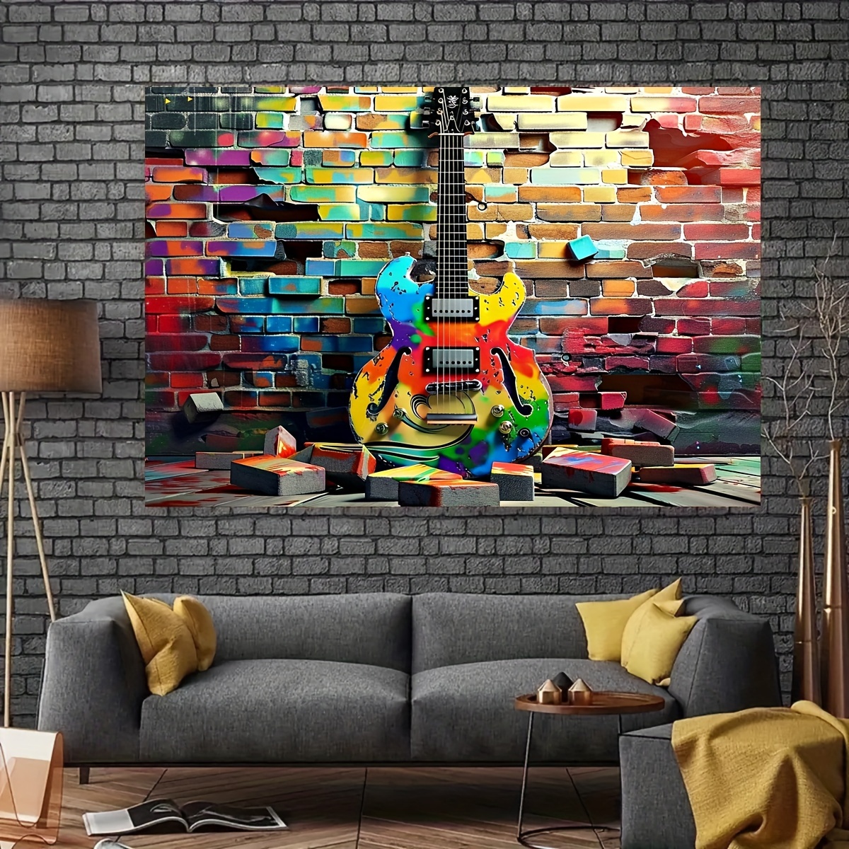 AOFOTO Fotohintergrund 2,1x1,5 M – Grunge Graffiti Ziegelwand Für Rock, Punk, Konzert-Fotos