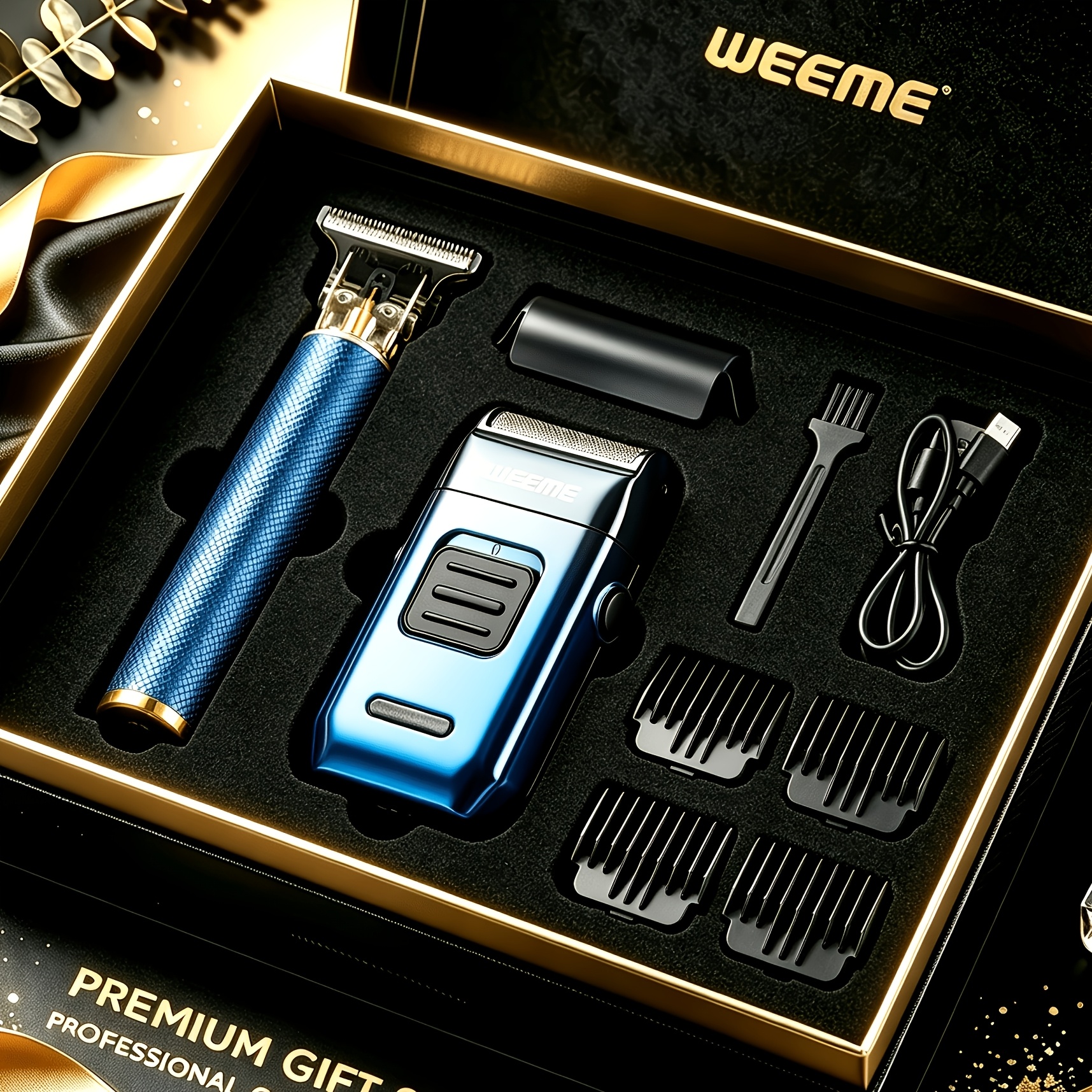 TEMU WEEME Kit de toilettage professionnel pour hommes 2 pièces / Tondeuses fil avec écran LED / Ensemble de tondeuses de / Rechargeable par USB /