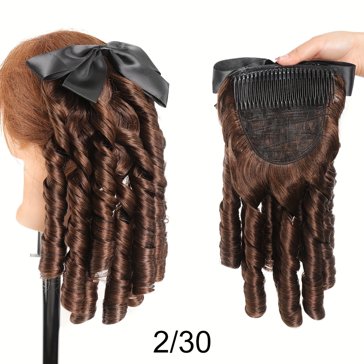 TEMU Wig With A Ponytail For Ladies, Made From Black High-temperature Fiber. Easy To Style And Perfect For Occasions Like Parties, Carnivals, And