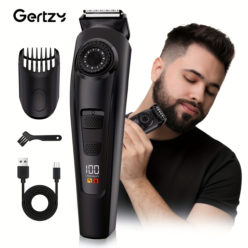item picture mens adjustable beard trimmer electric body trimmer with dial usb rechargeable shaver mens grooming gift hair clipper fathers day gift
