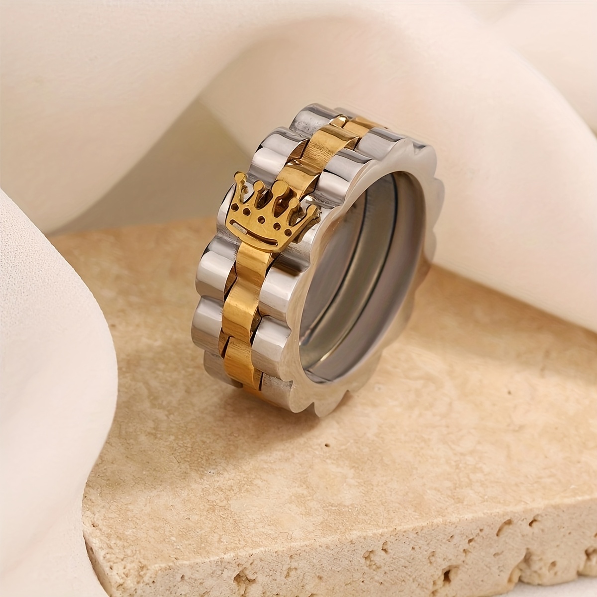 

1pc Elegant Men' Steel Ring With , 304 Stainless, Fashionable , Unique Charm For And Special Occasions