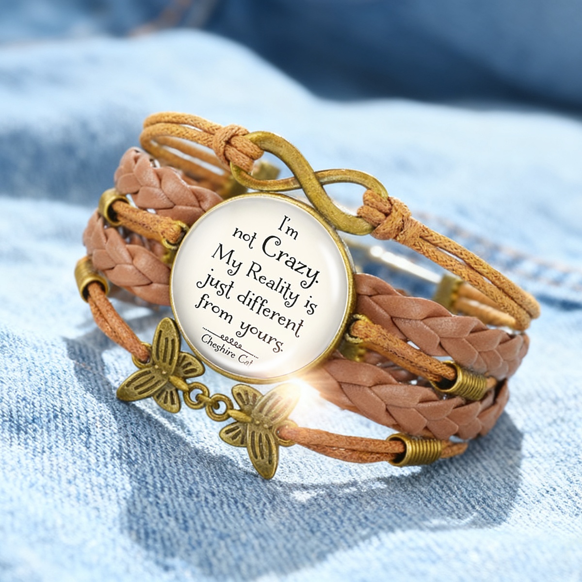 Vintage Embossed Hollow-out Butterfly Woven Bracelet