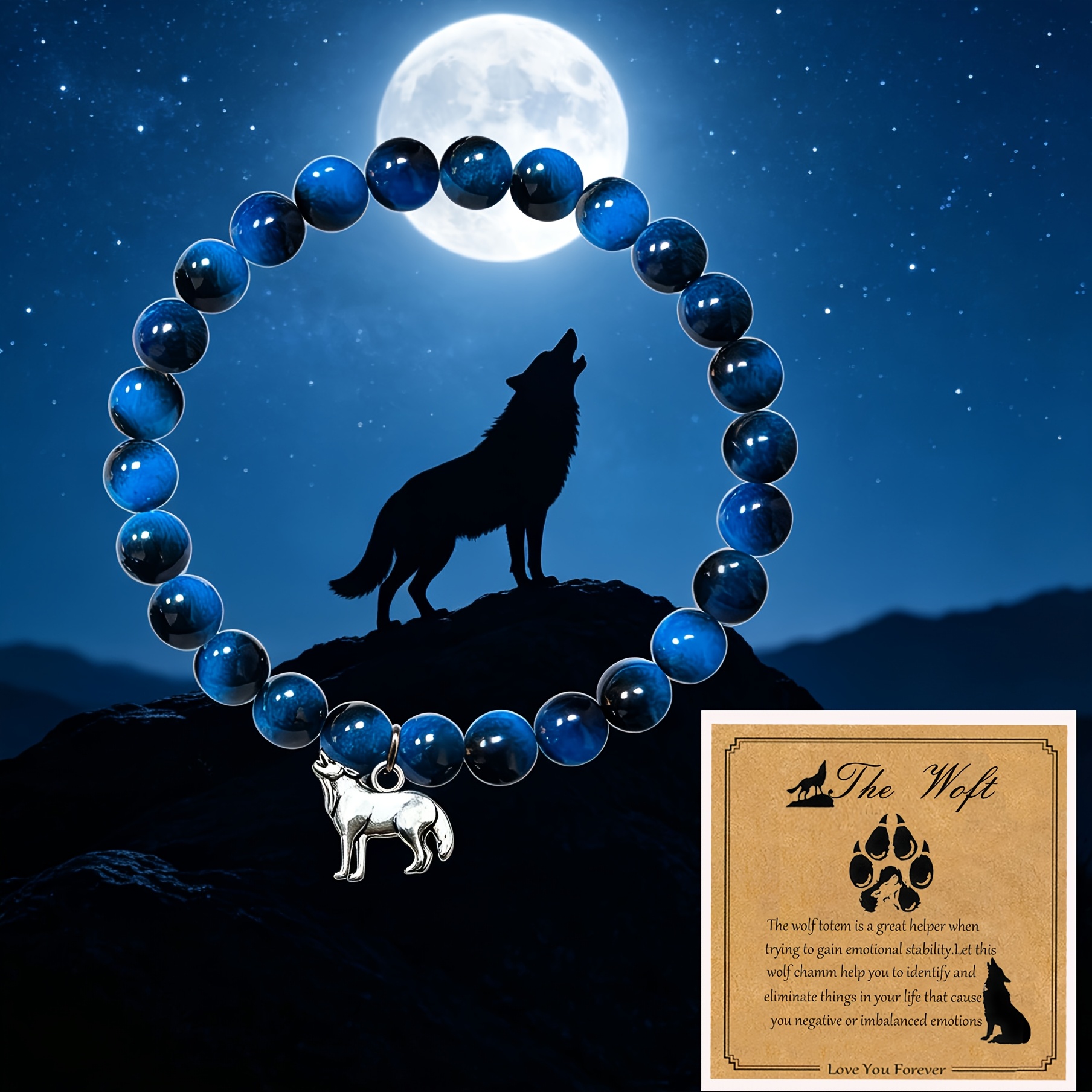 TEMU 1 Bracelet pour Femmes et Hommes - Cadeau - Bijoux - Cadeau pour des - Cadeau Animal Esprit - Bracelet Pendentif - Cadeau d'Anniversaire, Cadeau