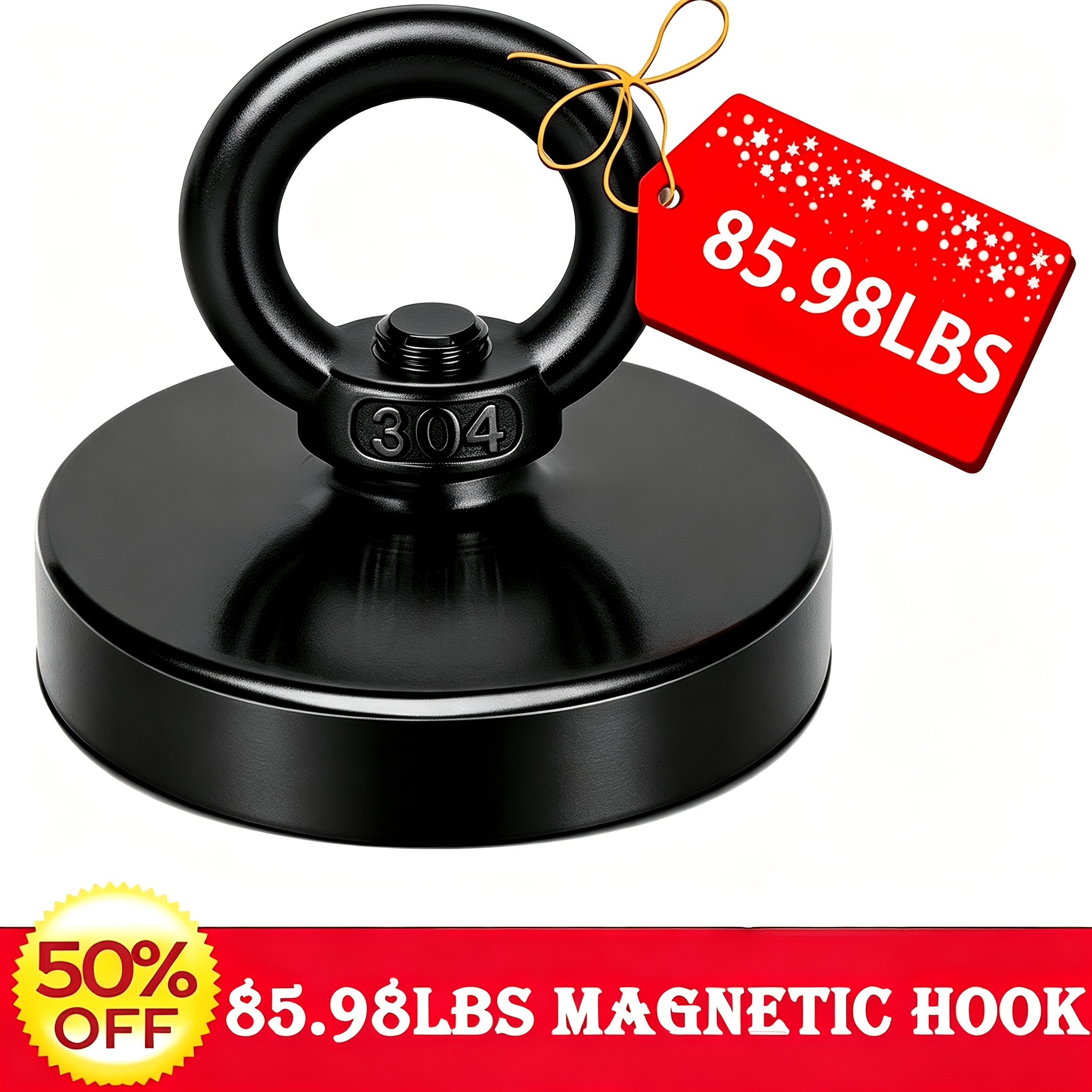 TEMU Set combinato di gancio magnetico ad anello a D da 32 mm per uso - Gancio magnetico, da frigorifero, per uso , per cucina, casa, garage, , da ,