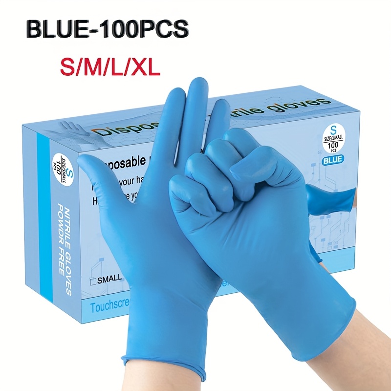 

Disposable Nitrile Gloves For Kitchen Cleaning, Waterproof, Powder-free, Ideal For Tattooing, Hair Dyeing & Beauty Salons, Nitrile Disposable Gloves