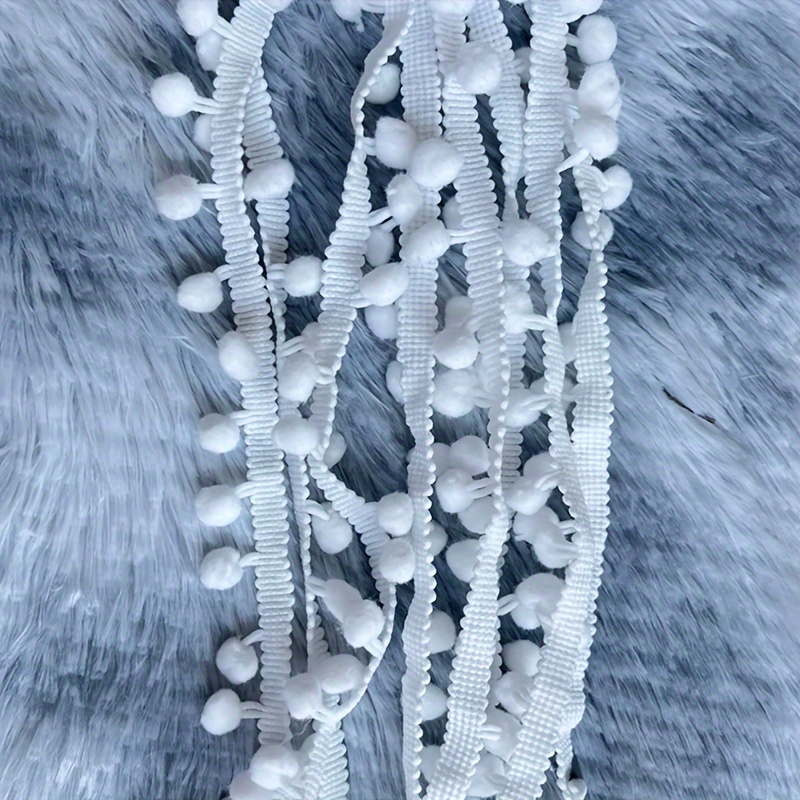 Image of 3 Yards Pom Pom Lace Trim, Ball Fringe Ribbon For Sewing, Party And Home Decoration, Diy Crafts,clothing, Craft Decoration