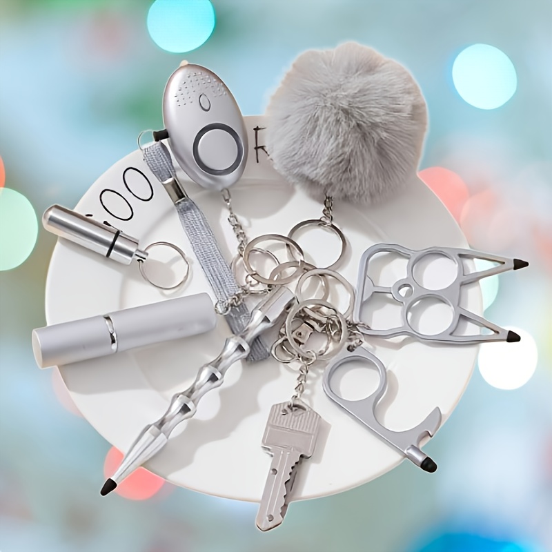 

Women's Multi-functional Key Chain, 8 Very Key Chains, Including Perfume Water Bottle/ Alarm Clock/ Glass Breaker/ Delivery And Other Items, , Colleagues, , , To Their Best Gifts