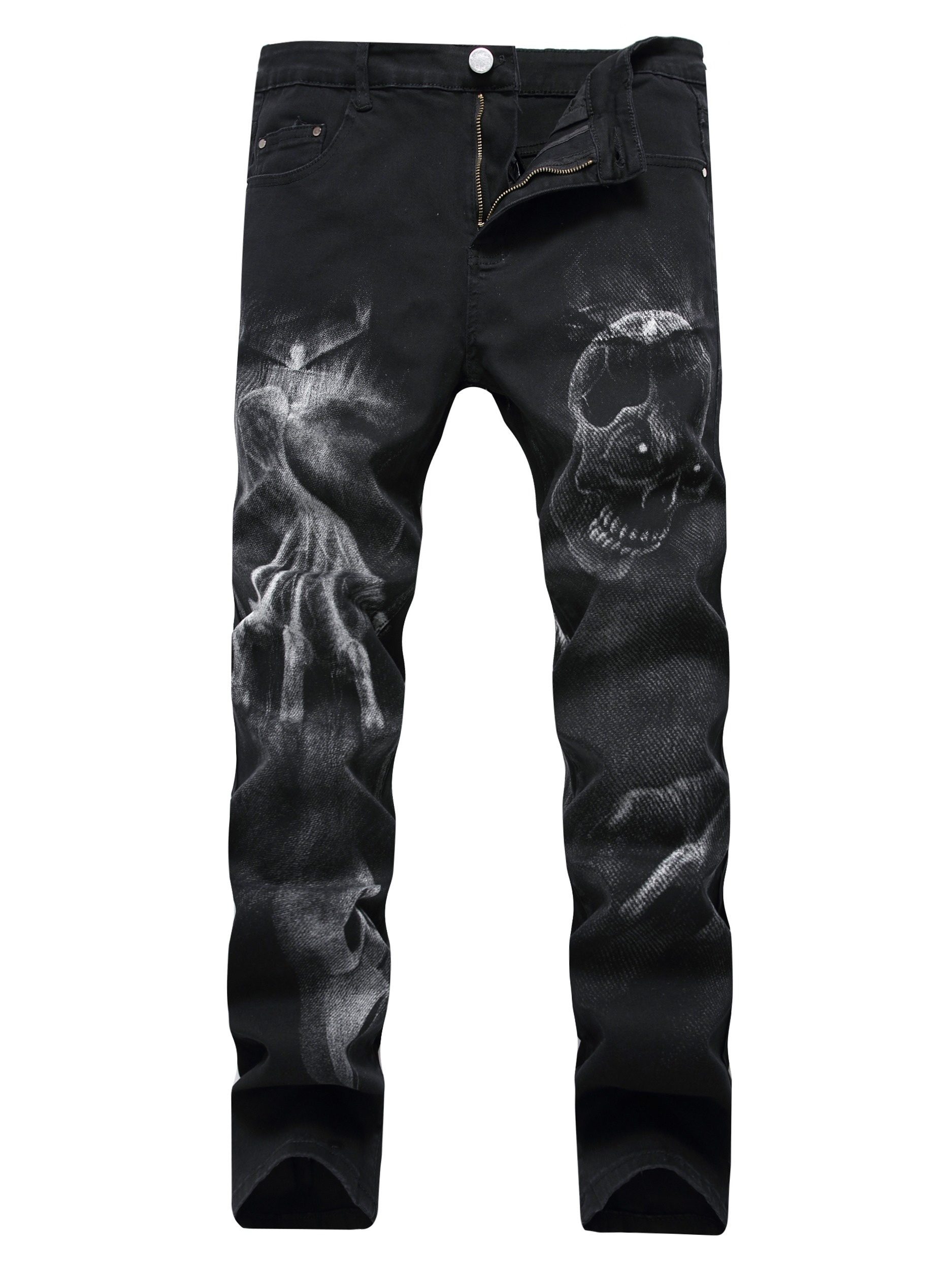 skeleton jeans sold on Temu United States