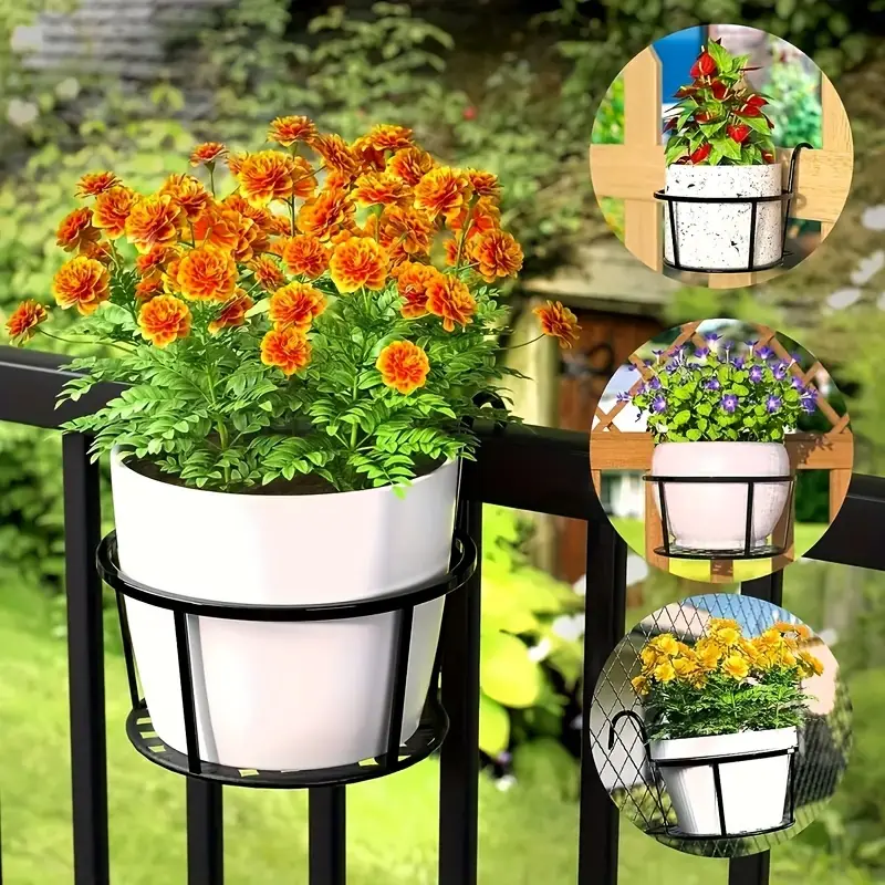 Lot De 4 Pots De Fleurs Suspendus Shabby Chic Blanc - Métal Vintage Avec Crochet, Idéal Balcon, Jardin, Extérieur
