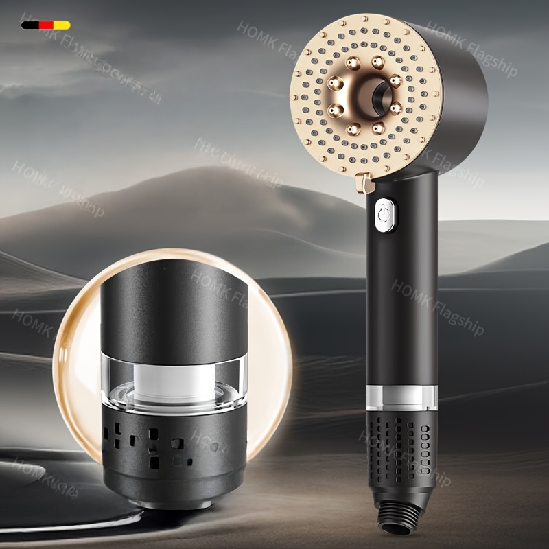 Dual Turbo Booster High Pressure Shower Head with Handheld Spray