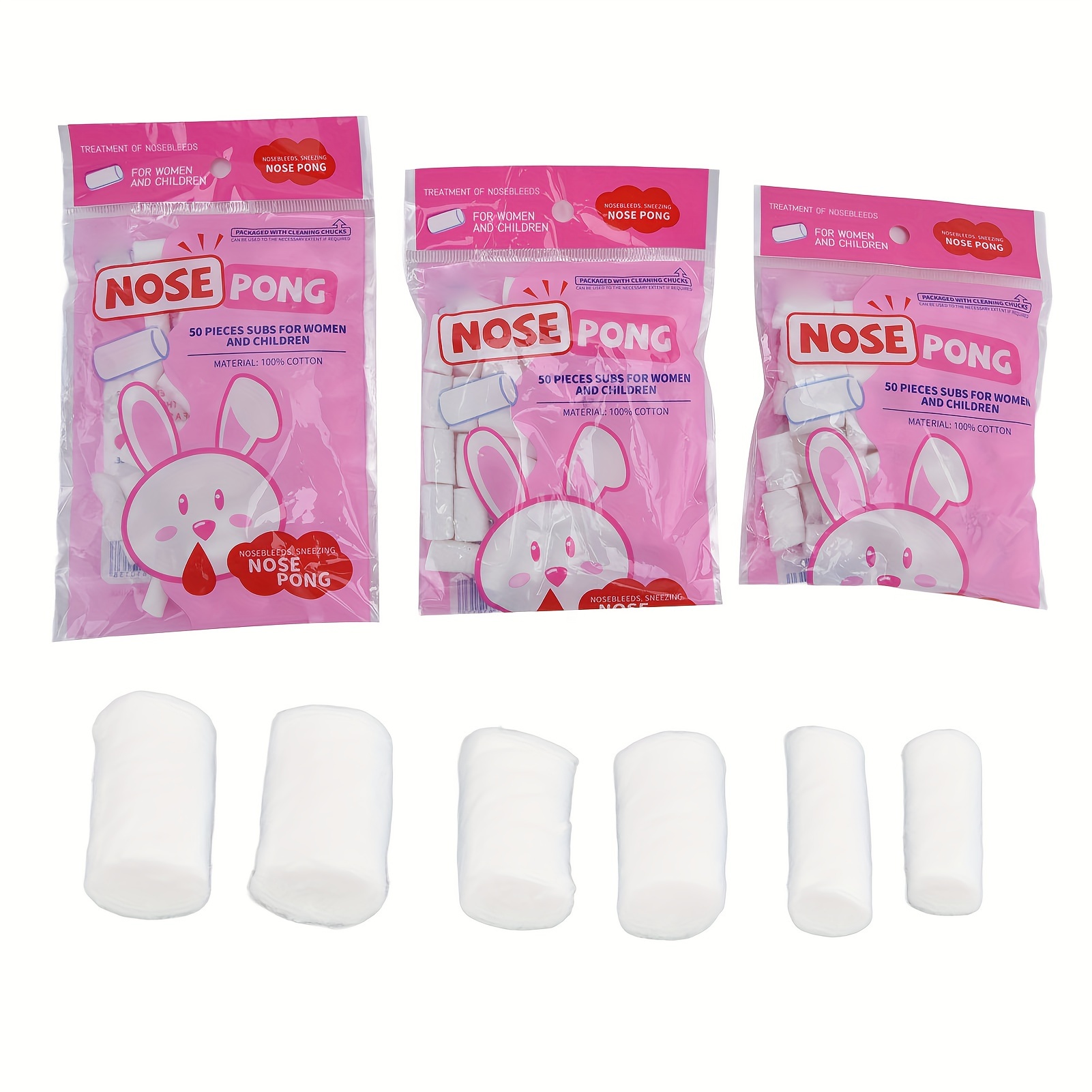 

150pcs Nose Bleed Stopper Plugs - 0.79 Inch Cotton Rolls To Stop A For Kids Or Adults - Extra Absorbent Nose Bleed Plugs