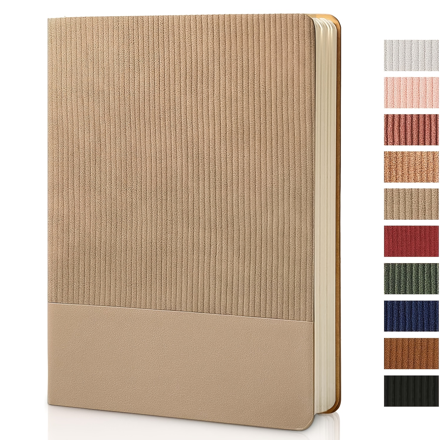 TEMU 1 Pack A5 Pu Leather Lined Journal Notebook, 5.79"x8.27" Daily Journaling For Work Bussiness Use, 216 Pages 100gsm Soft Pu Leather Ruled Note