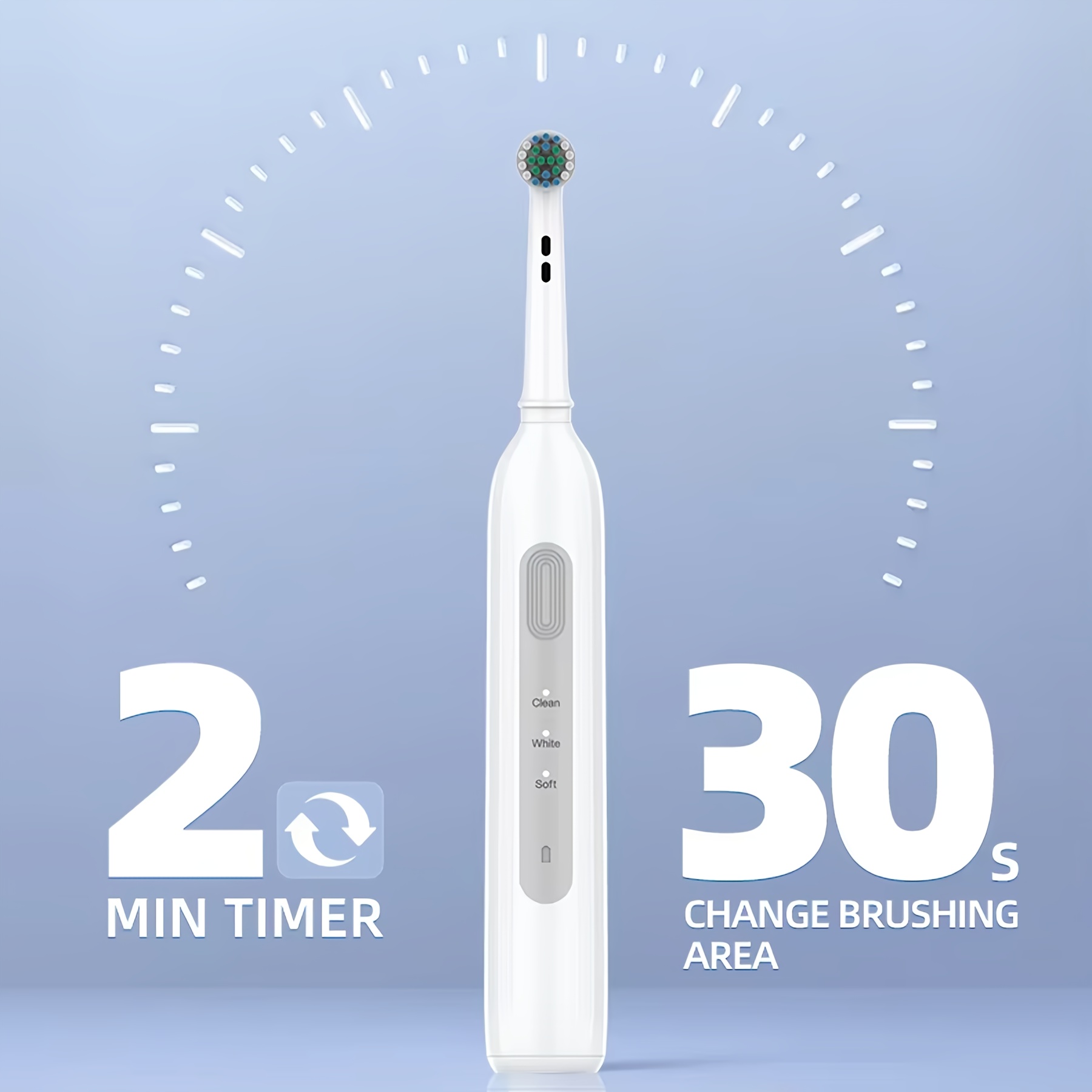 Powerful Rechargeable Electric Toothbrush- Compatible with Oral-B Brush Heads | Includes 10 Long-Lasting Replacement Heads | Ultra-Soft DuPont Bristles | 3 Cleaning Modes | USB-C Fast Charging | IPX7 Waterproof | Great Gift for Family or Travel