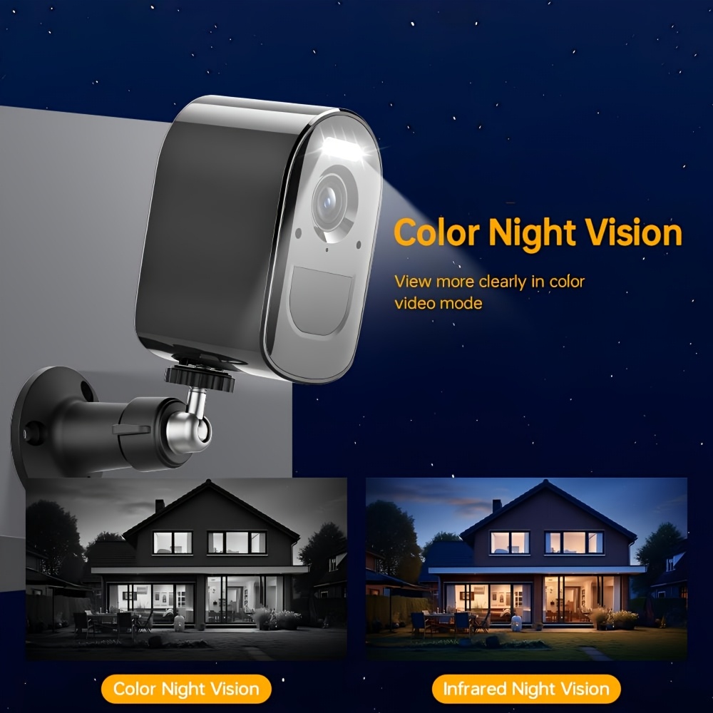 Battery Wifi Surveillance Camera 2K, Outdoor Wireless Smart Home Security Camera, Network Monitoring Camera with Rechargeable Battery, PIR Motion Detection, Color Night Vision, 2-Way Audio, APP Notification, Remote Phone Access, 2.4/5G WIFI