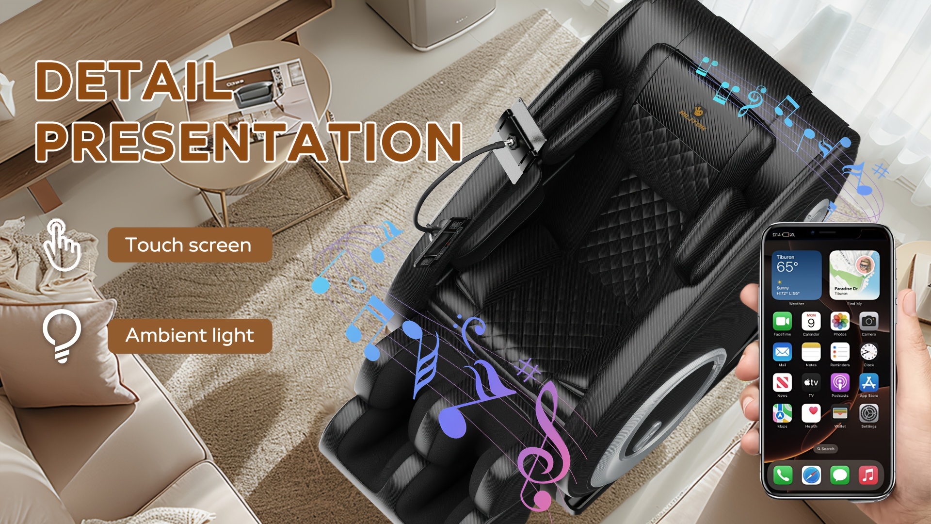 massage chair zero gravity full body with heating and wireless speaker Product details 4