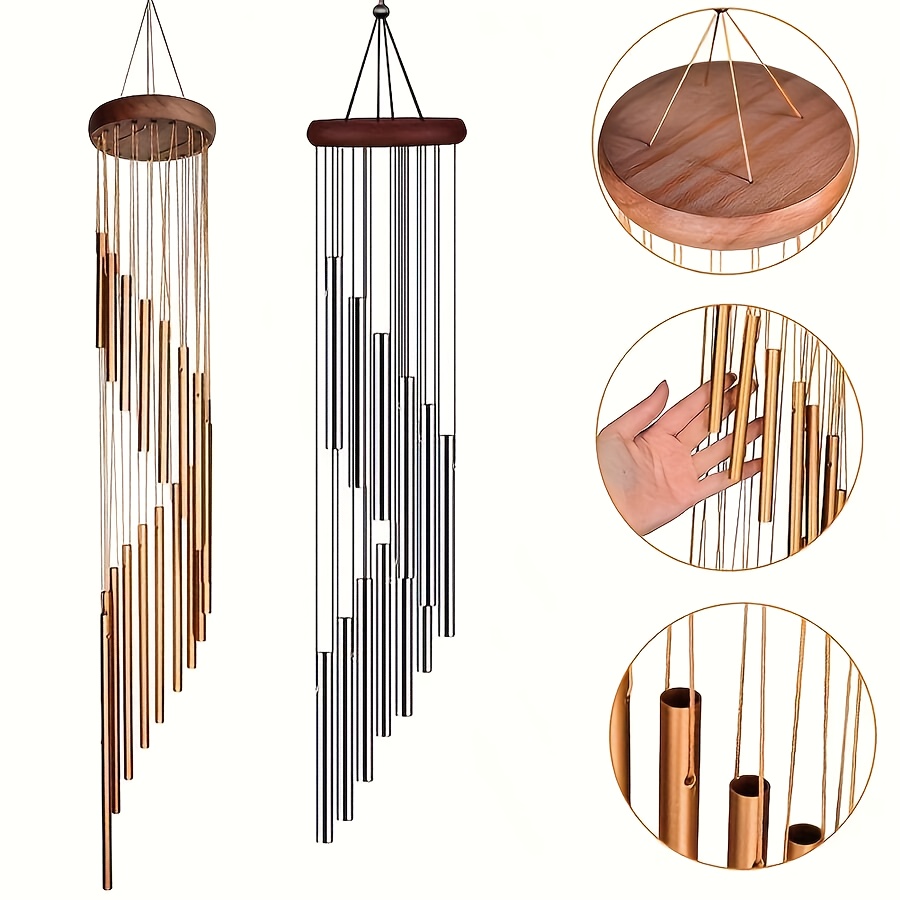 12 soothing wind chime with bells carry case copper metal suitable for indoor outdoor use meditation relaxation aid   decor calming sound gift portable wind chime