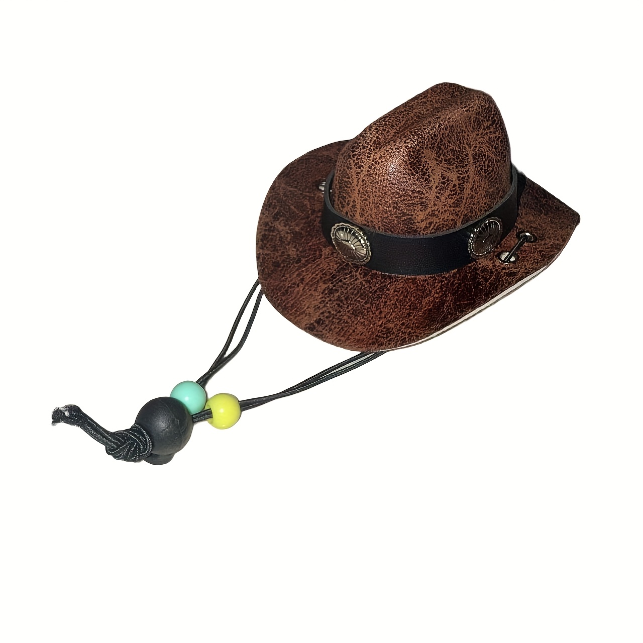 TEMU Mini Chapeau Animal de Compagnie Chat Chien Cercle Décoration Rétro Double Couche Chapeau de Tête Souple Extérieur Camping Accessoires Photo