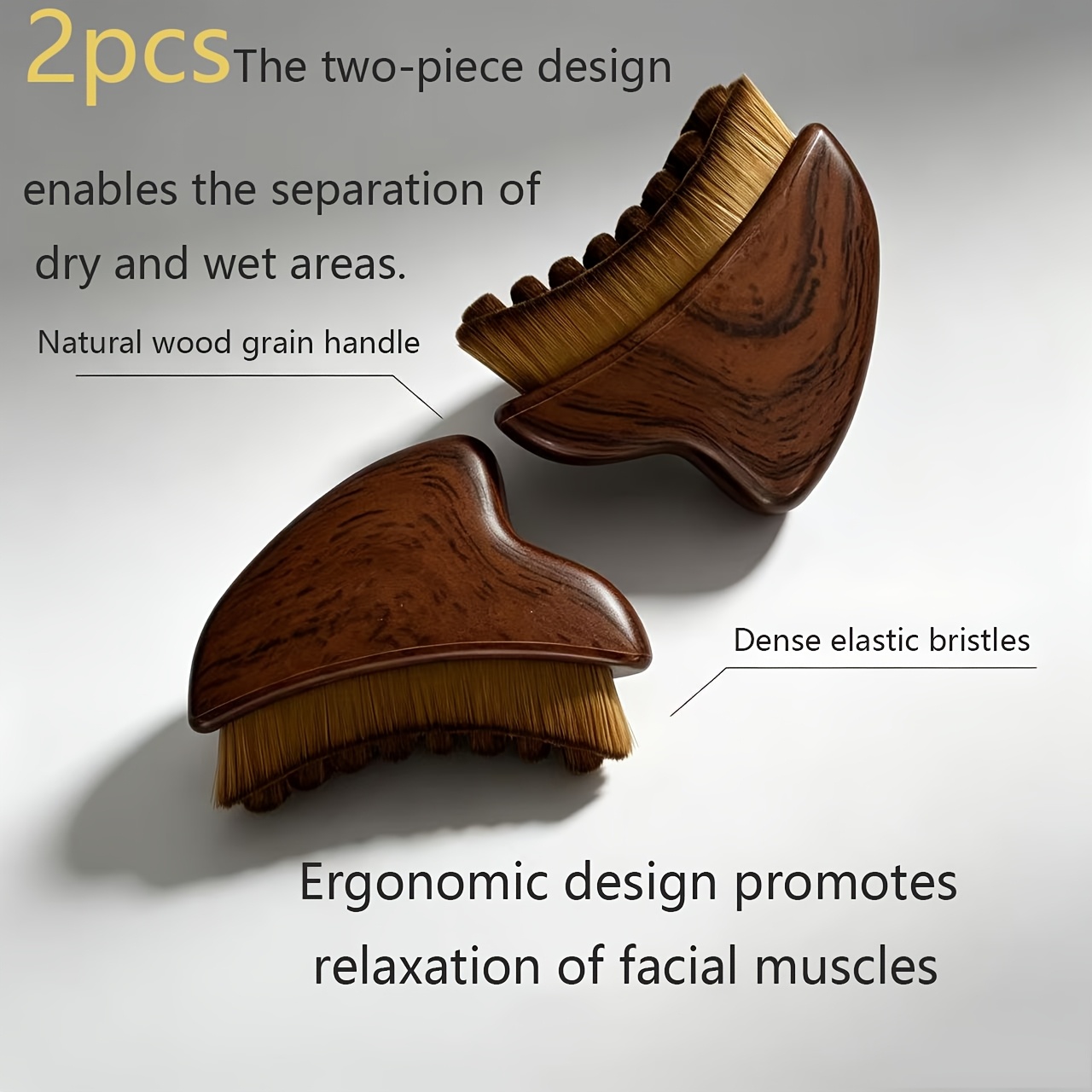 2pcs lymphatic massage brush set promotes facial blood circulation soft bristles that are   the   brushes with separate dry and wet use providing a cleaner and more textured experience a great gift for holidays