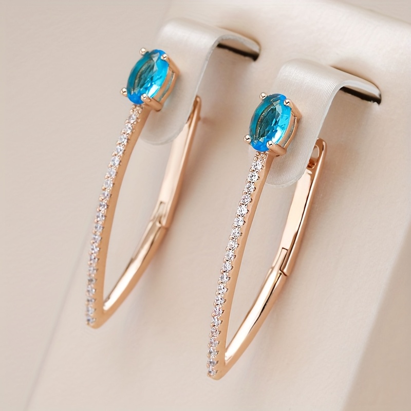 Image of Pair Of Elegant Fashionable Synthetic Zirconia Statement V-shaped Drop Earrings Wedding Jewelry