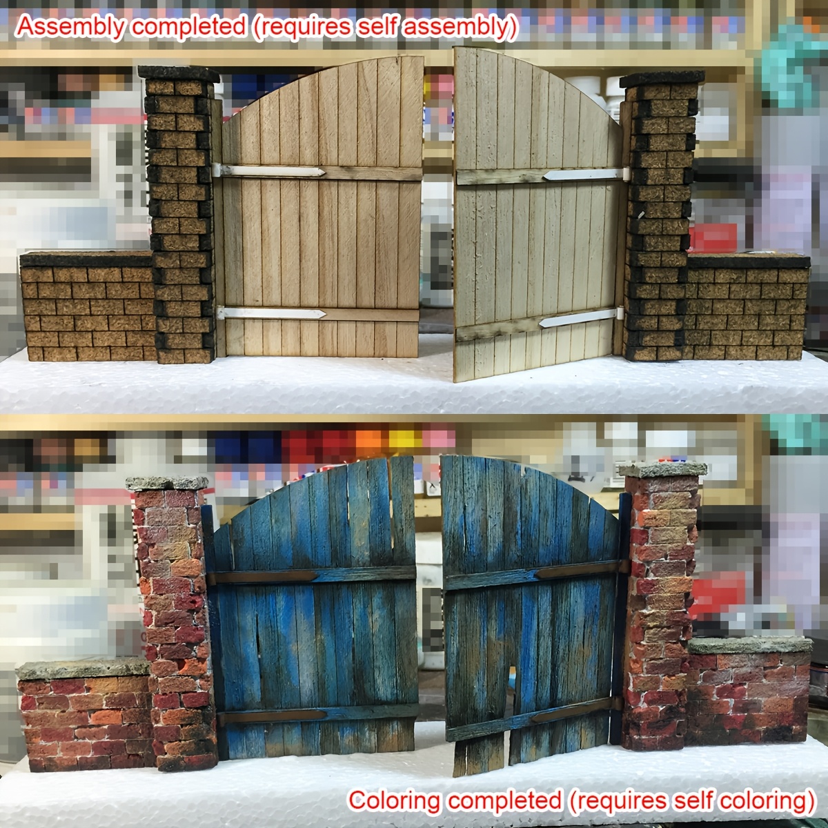 Wooden Doors Assembly Architectural Model
