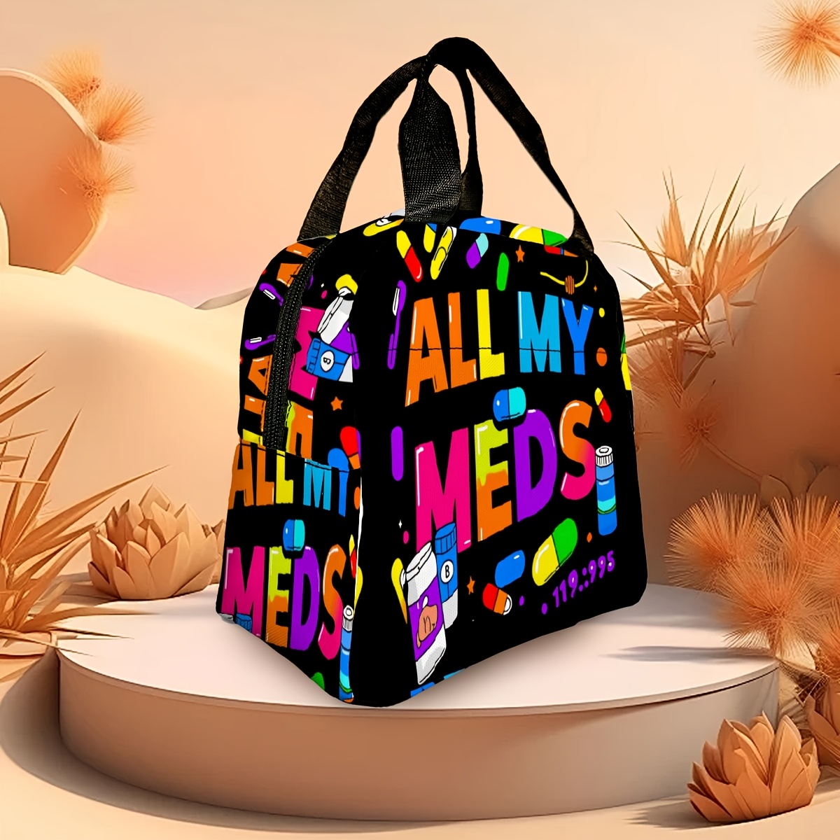 TEMU Meds Portable Insulated Tote Bag Featuring A Durable Handle, Ideal For Any : Travel, Fishing, Work, Beach Trips, Camping, And Leisure; Serves As