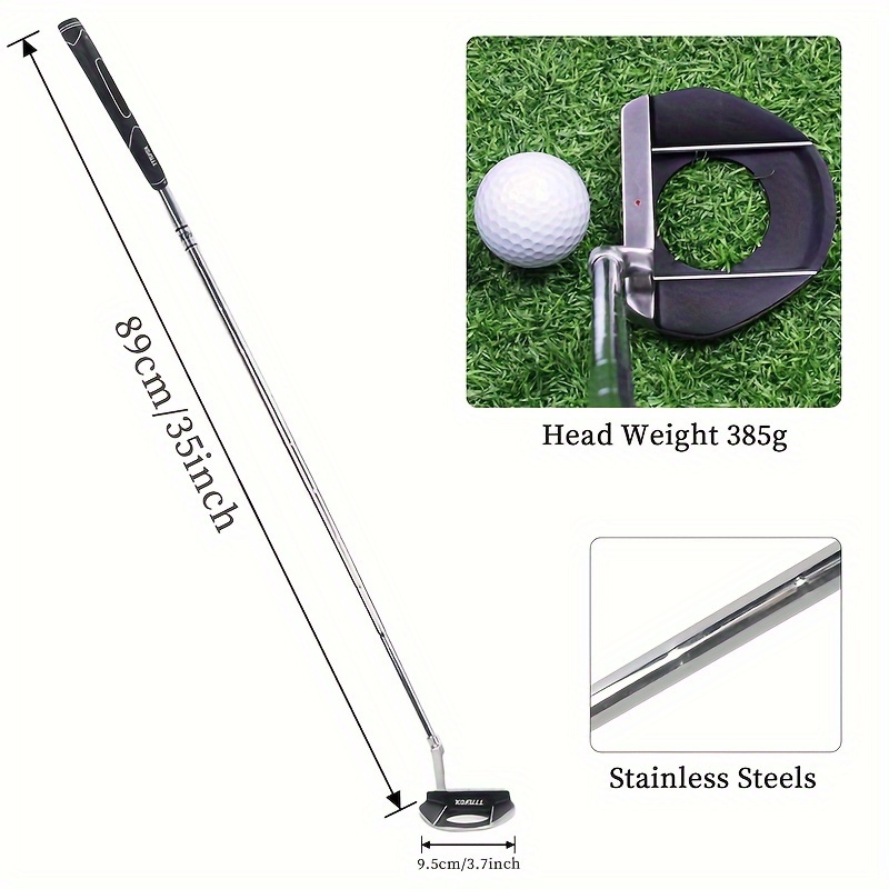 durable metal golf putter low center of gravity ball picking function perfect gift for father husband golf lovers details 5