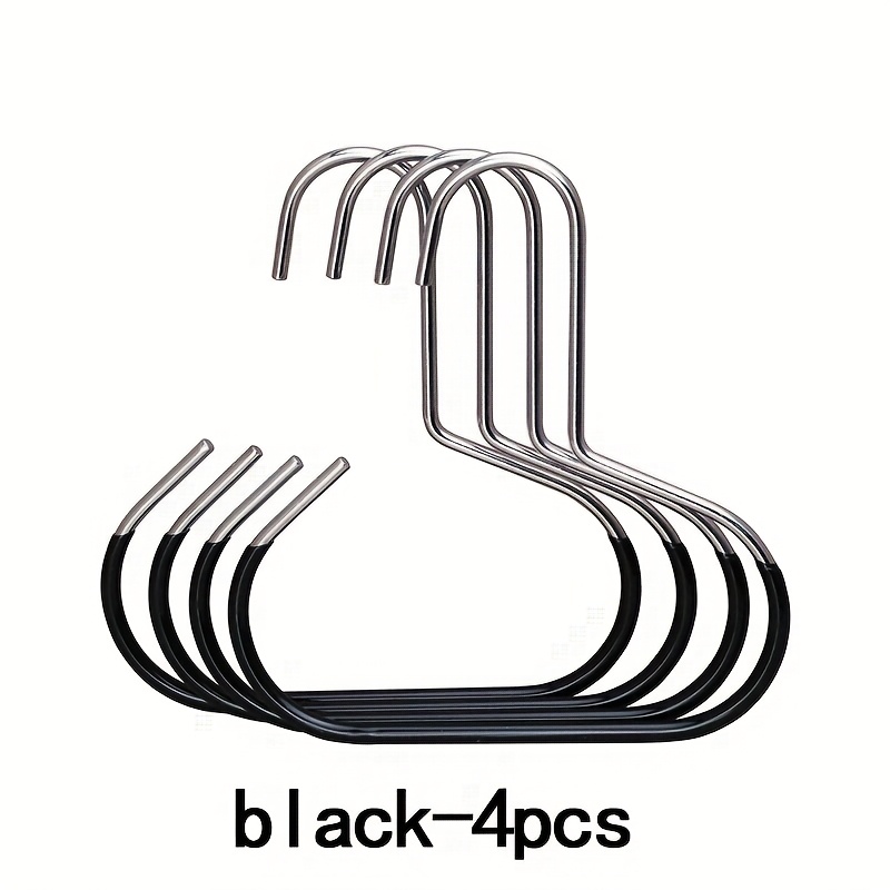 Image of 4pcs Hat Storage Hanger, Non-slip Hanger Organizer, Creative Ring Hanger Hook, Wardrobe Stainless Steel Hook, For Hats, Straps, Ties, Scarves, Underwear