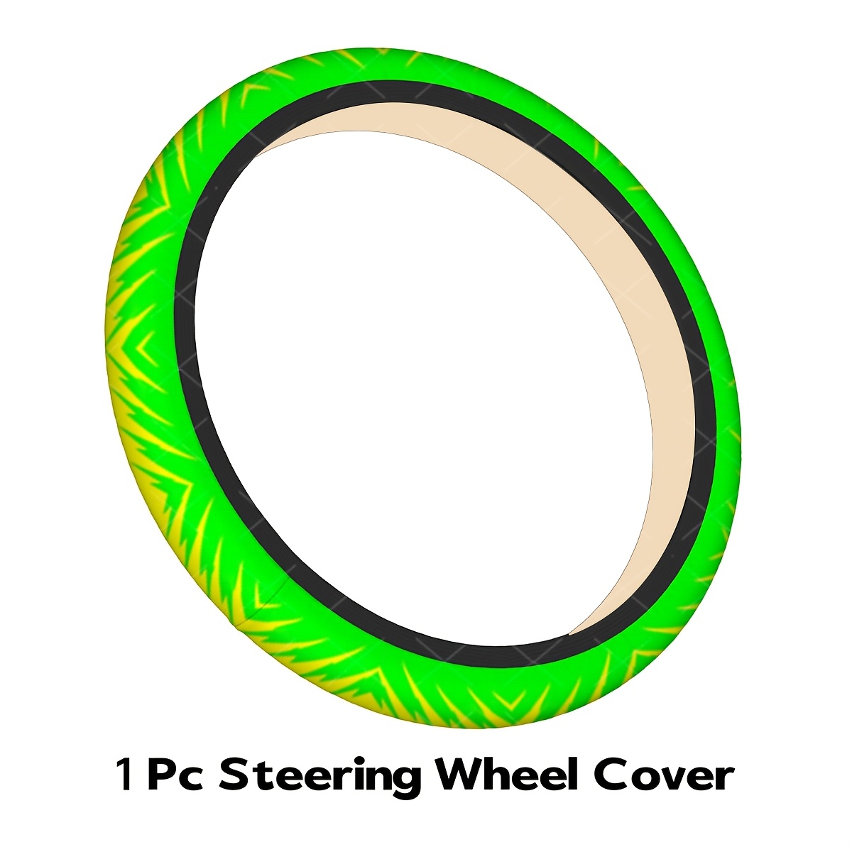 TEMU 1pc Geometric Steering Wheel Cover, , Personalized, Beautiful, , Universal Steering Wheel Cover, Easy To Clean, Comfortable, Durable, Car