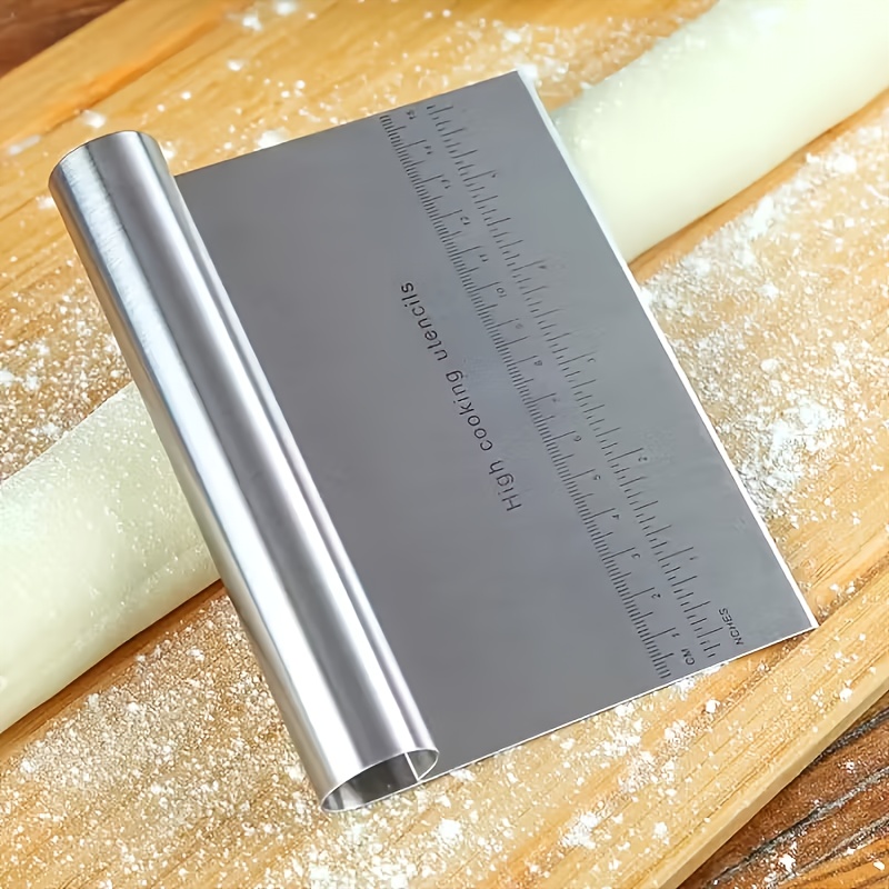 1pc stainless steel scraper and chopper large flat bottomed spatula for kitchen use dough cutter cake smoother pizza knife multi purpose kitchen tool