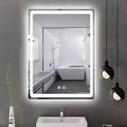 item picture 60 40cm bathroom mirror bathroom furniture set with defogging function adjustable brightness dimming color bathroom vanity mirror suitable for hotels bedrooms and bathrooms