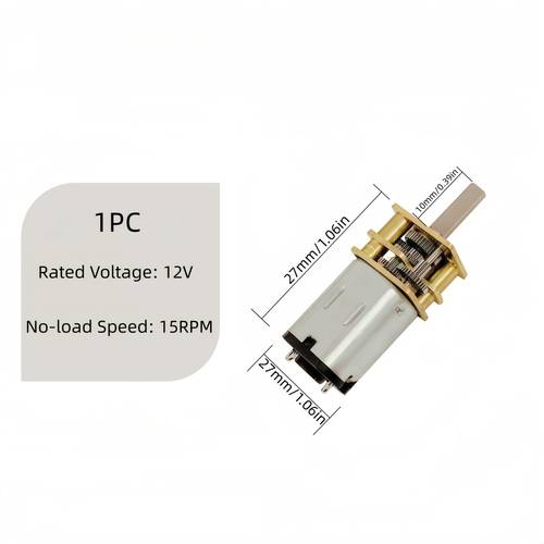 1 stück, n20 mikro 12v spannungsgetriebemotor mehrfachgeschwindigkeit, reduktionsmotor (15/50/100/200/500/1000 u/min, hohes drehmoment, niedrige u/min, geräuscharm, vollmetall-getriebe d- (3mm) für robotik, automatisierung, smart locks, modellbau, schönheitswerkzeuge, industriegeräte & diy