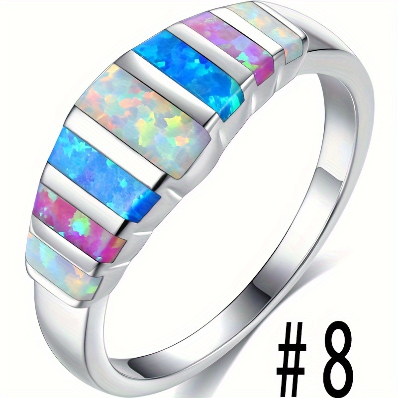 TEMU 1pc Personalized Women's Colorful Australian Treasure Ring Versatile Ring