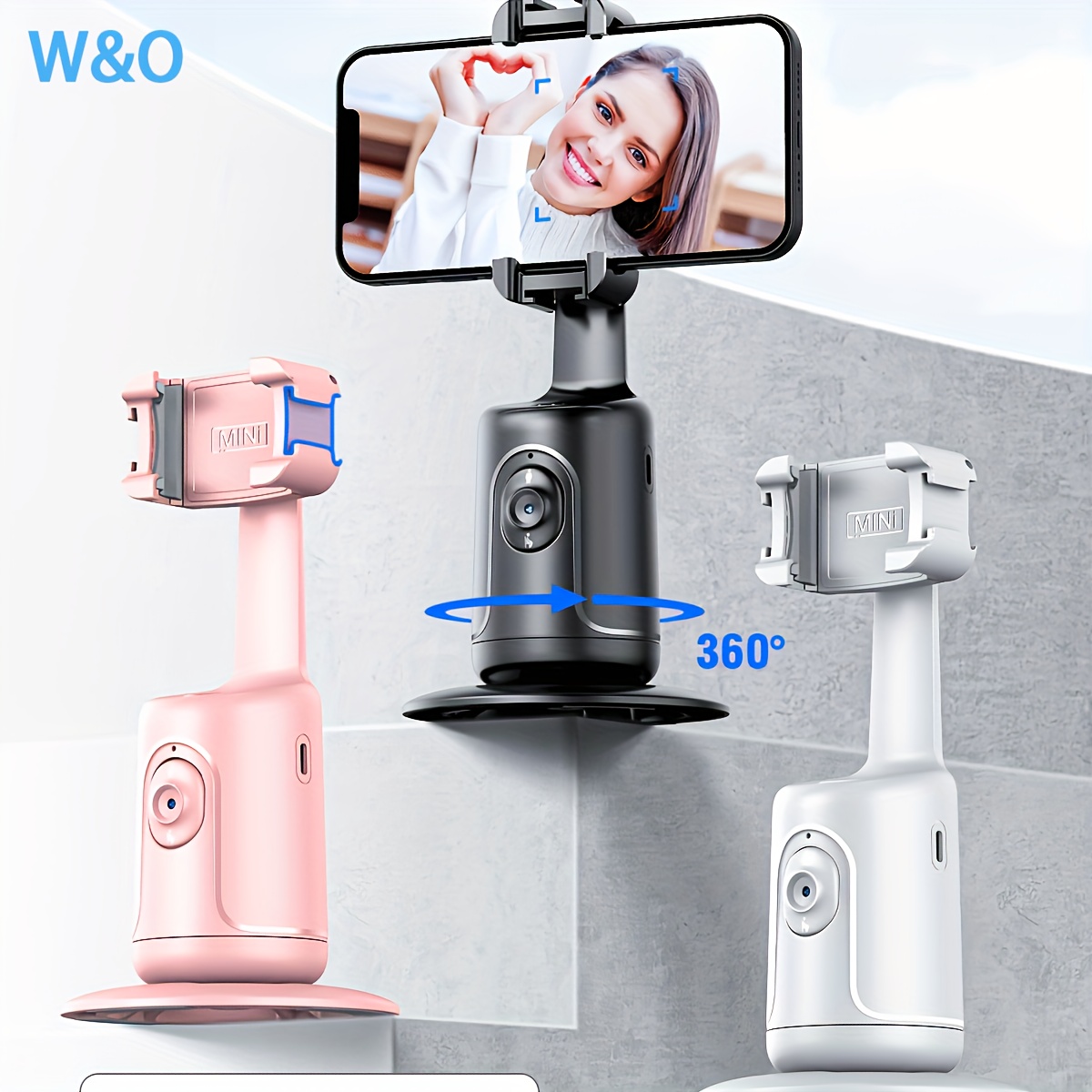 

Tracking Tripod, Required, 360° Face Mount Smart Shooting Phone Tracking Holder For Vlog Live Streaming Video, Rechargeable Battery, Black