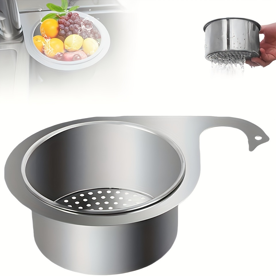 

Stainless Steel Strainer - Multifunctional Hanging For Kitchen , & Vegetable Cleaning
