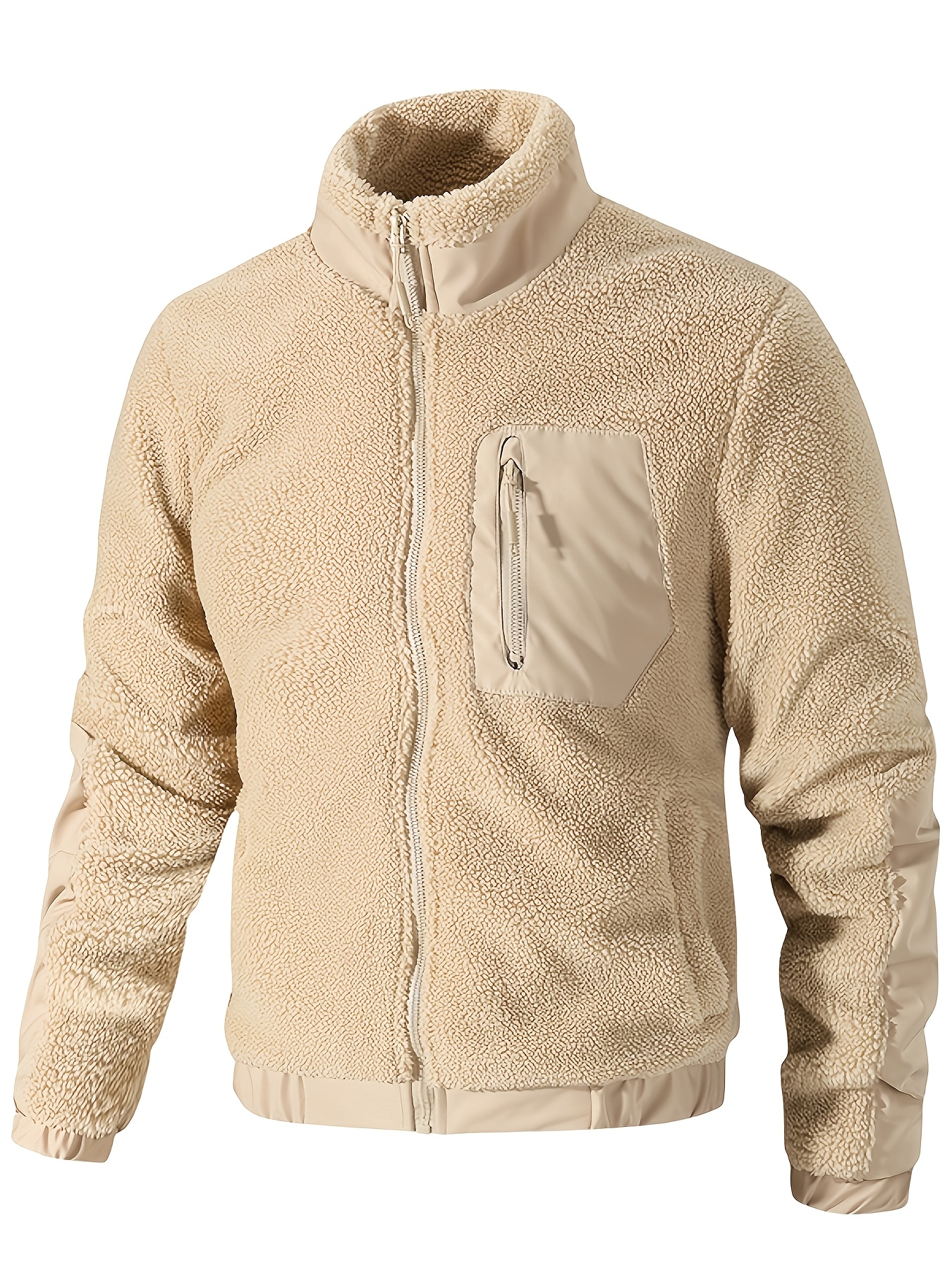 Chaqueta de Lana para Hombre Otoño e Invierno, Chaqueta Polar Casual con Cuello Alto, Nuevo Chaqueta Cómoda, Cárdigan, Ropa de Exterior para Hombre
