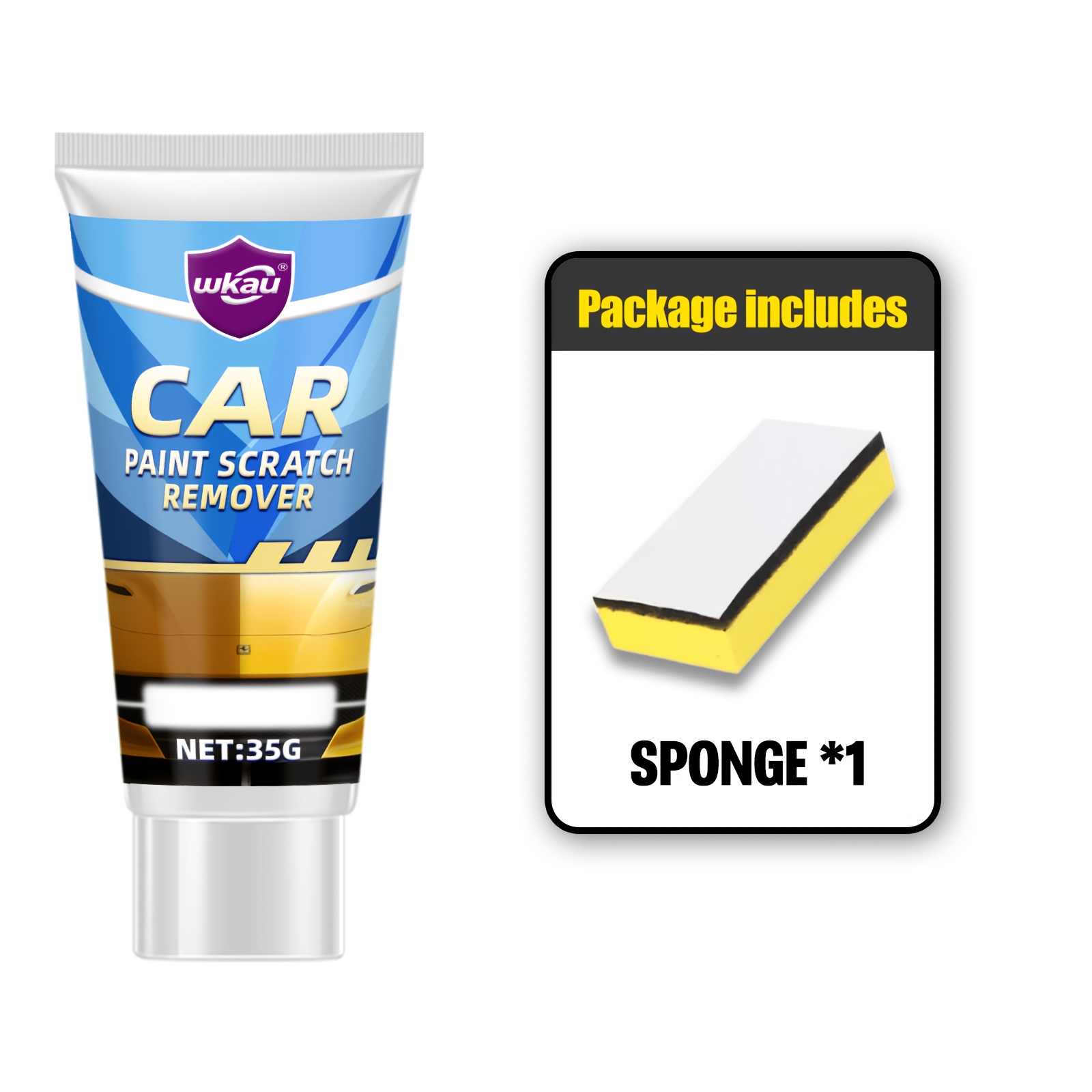 Wkau 35g Professional Automotive Polisher Buffer & Machine Pad, Swirl & Friction Mark Care, Paint Surface Renewal, Ideal For Diy Car Detailing & Daily Vehicle Care