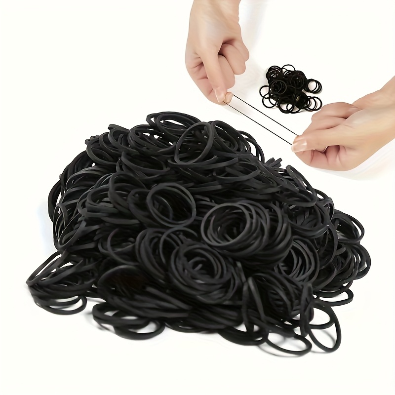 TEMU 4107pcs/3706pcs/504pcs, 1068pcs/1503pcs Black Small Rubber Bands - 0. 63 Inch (1. 5cm) 5mm Hair Ties For Thick Hair, Ponytails, Braids & Buns -