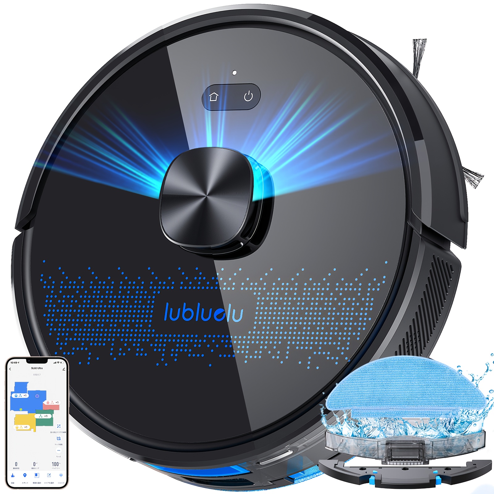 Lubluelu SL60Ultra SL68D Robotski Sesalnik 5600Pa, 3v1 Robotski Sesalnik in za Brisanje, 55dB Nizka Hrupnost, Ultra Tanko Ohišje, Preslikava 5