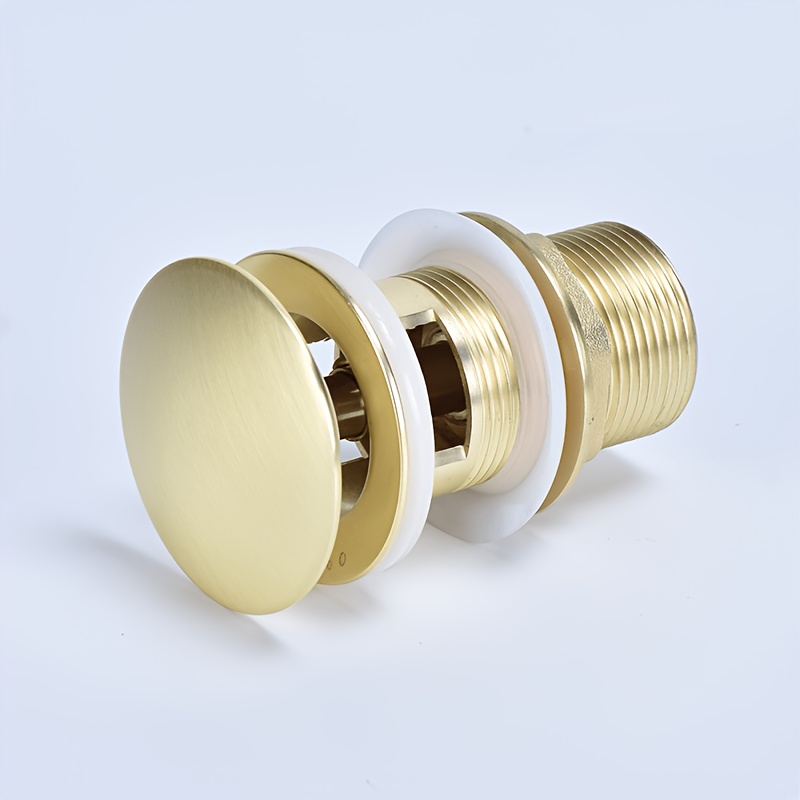 TEMU 1 Brass Pop-up Drain Stopper, Suitable For Bathroom And Kitchen Sewers, Spring Bounce Drain Suitable For Bathroom Sink Bathtub Drain Stopper