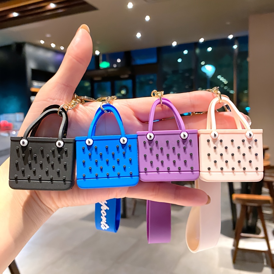 1pc Silicone Beach Bag Keychain PVC Basket Hanger for Women Beach Bag Accessories