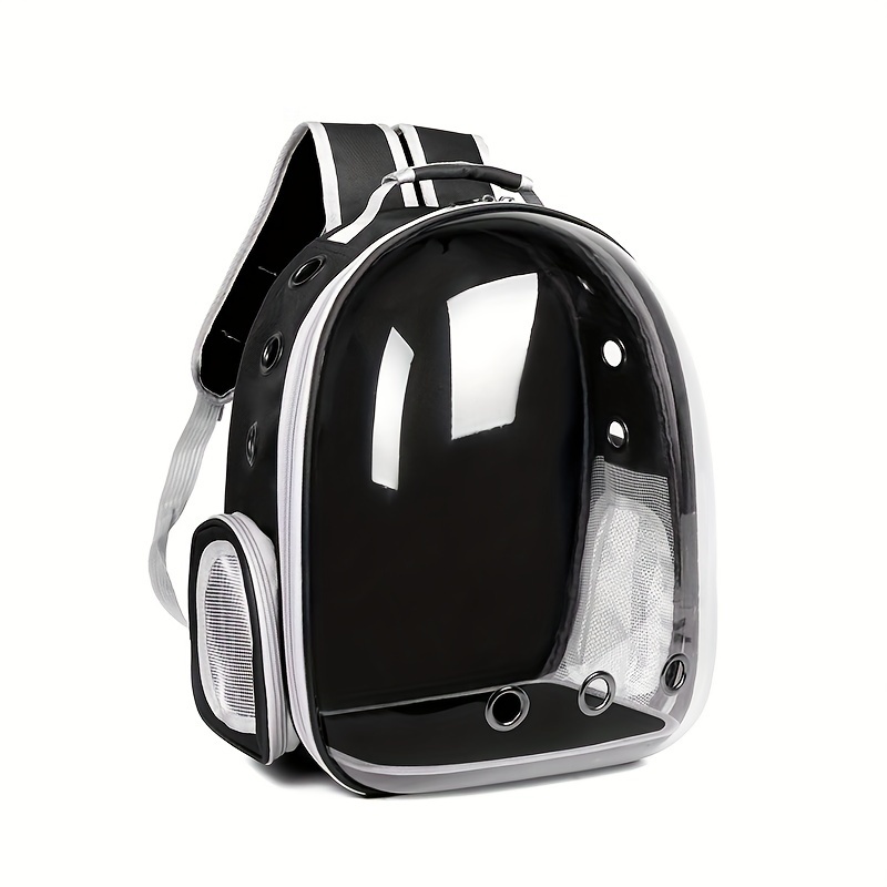 TEMU Pvc Soft-sided Cat Backpack Zipper Closure, Capsule For Pet And Portability