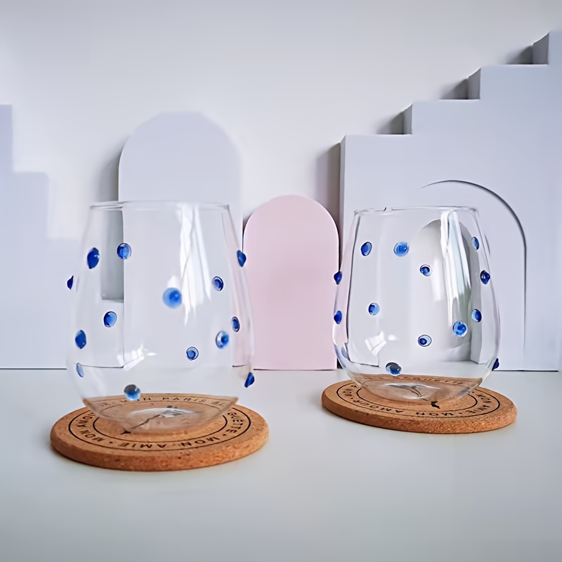 2pcs Set, Creative Irregular Polka Dot Tumbler With Wavy Dot Texture, Milk Cup, Juice Cup