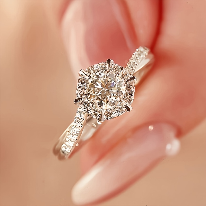 Women's CZ Engagement Ring for Weddings & Parties